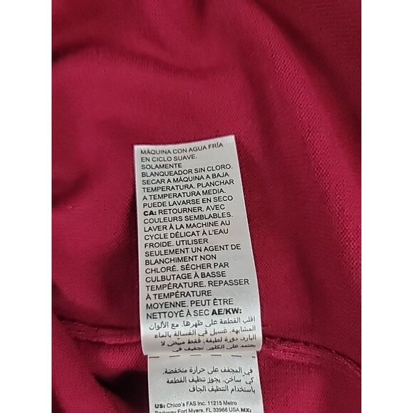 Chicos Pullover Sweater Sz2 L Red Burgundy Long Sleeve Ribbed Cuff Buttons Round - Picture 8 of 11